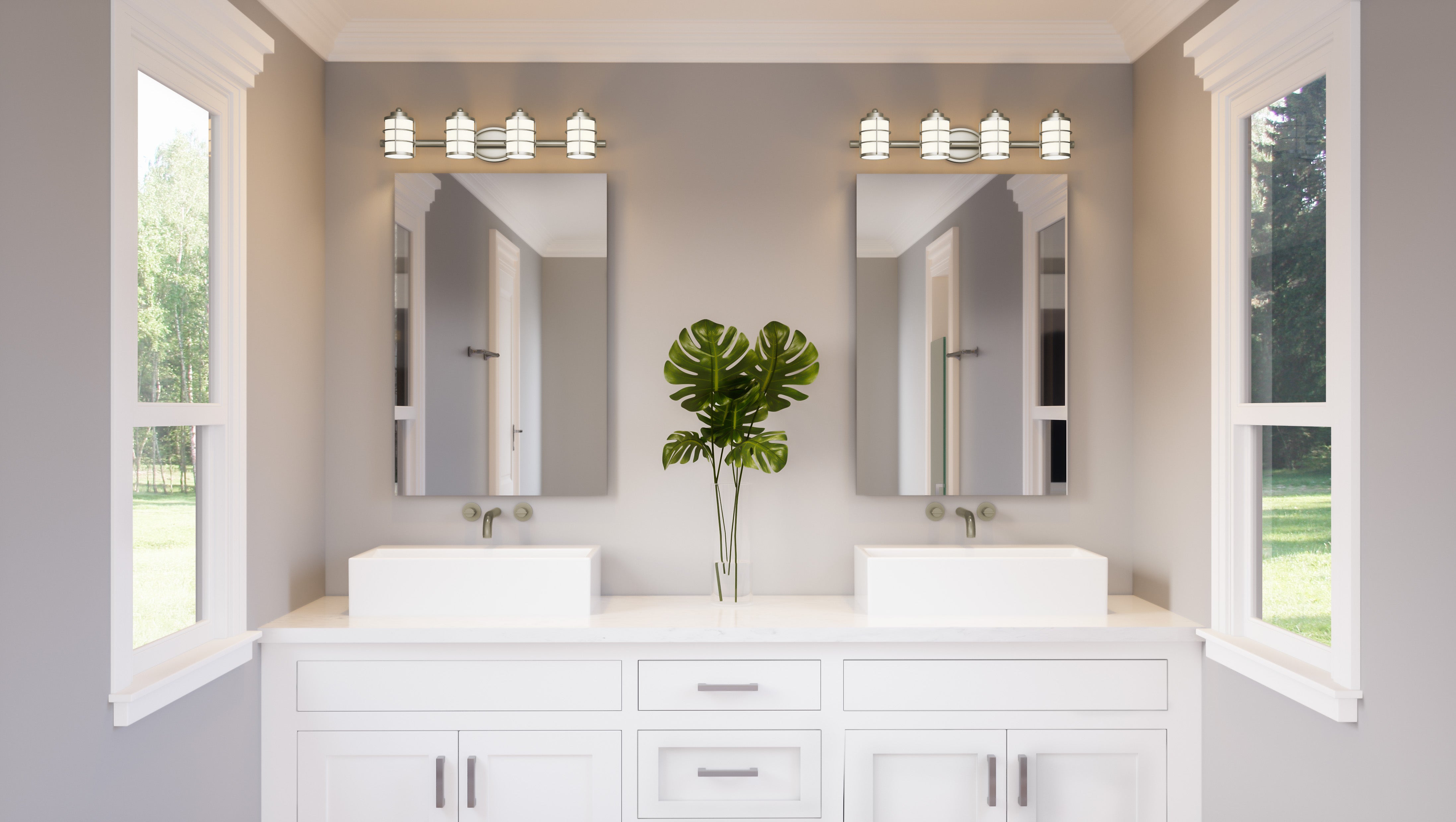 Quoizel Hazlett koupelnové svítídlo 3-světelné brushed nickel