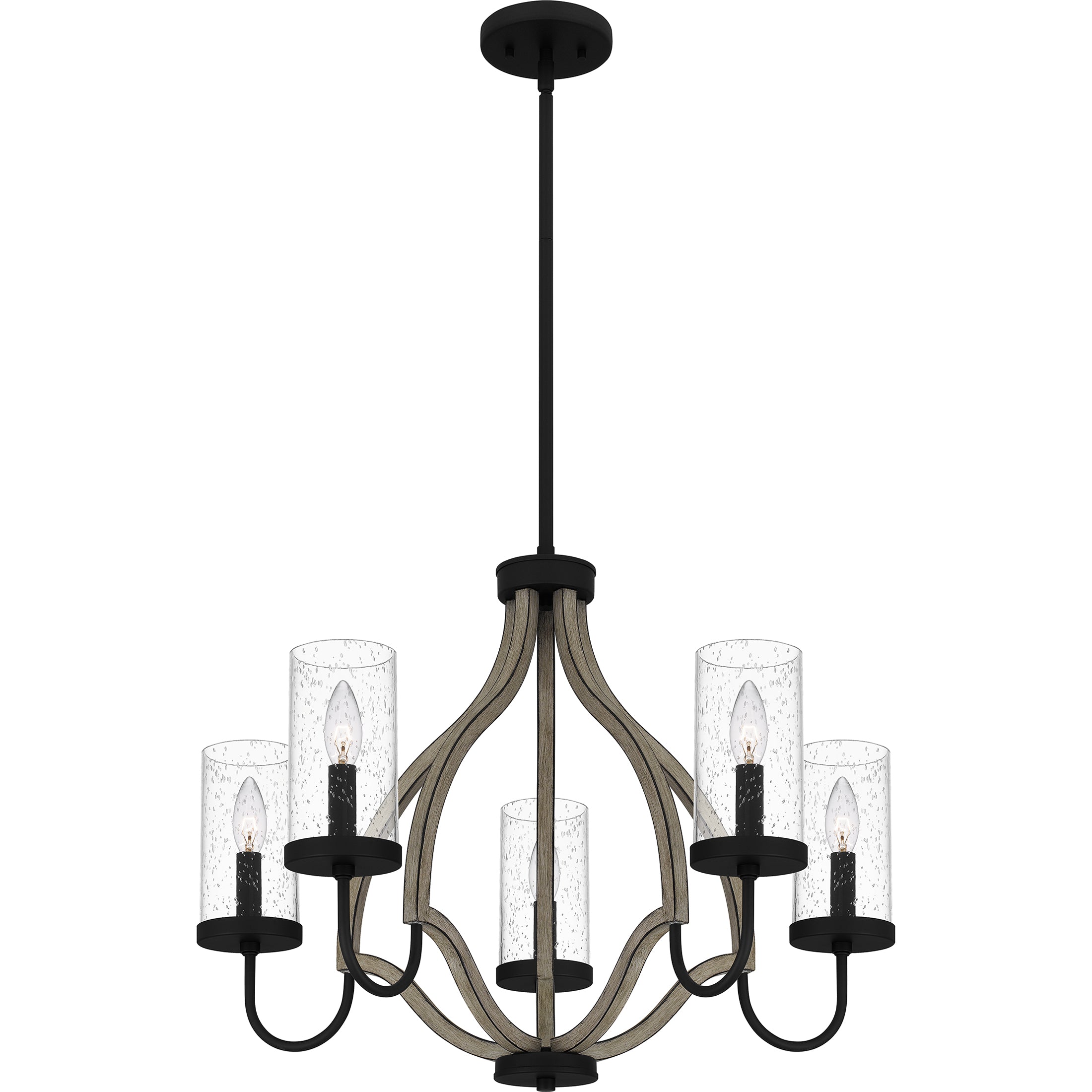 Quoizel Cornelia Chandelier lustr černý se dřevem