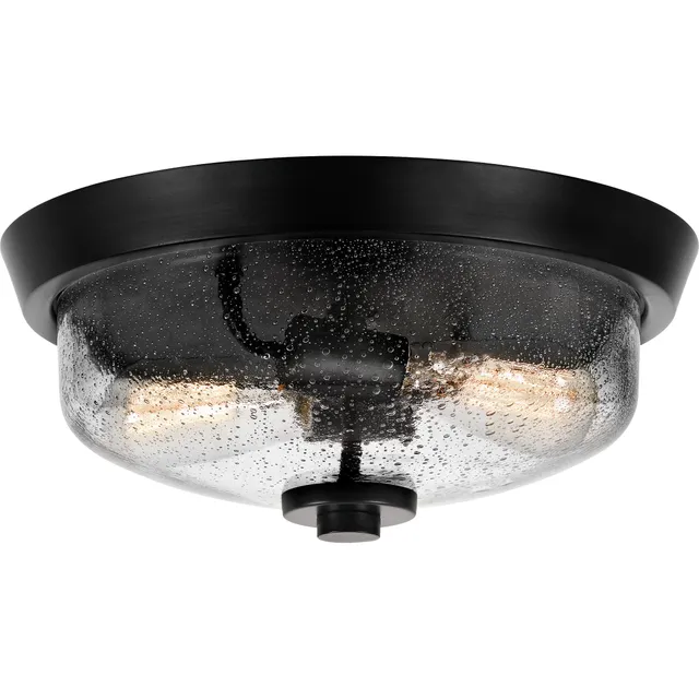 Quoizel Radius Flush Mount stropní svítídlo černé sklo