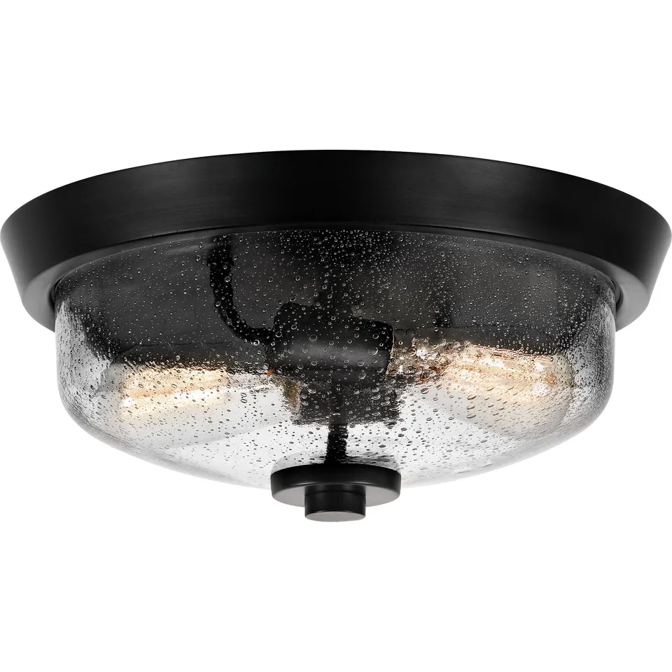 Quoizel Radius Flush Mount stropní svítídlo černé sklo