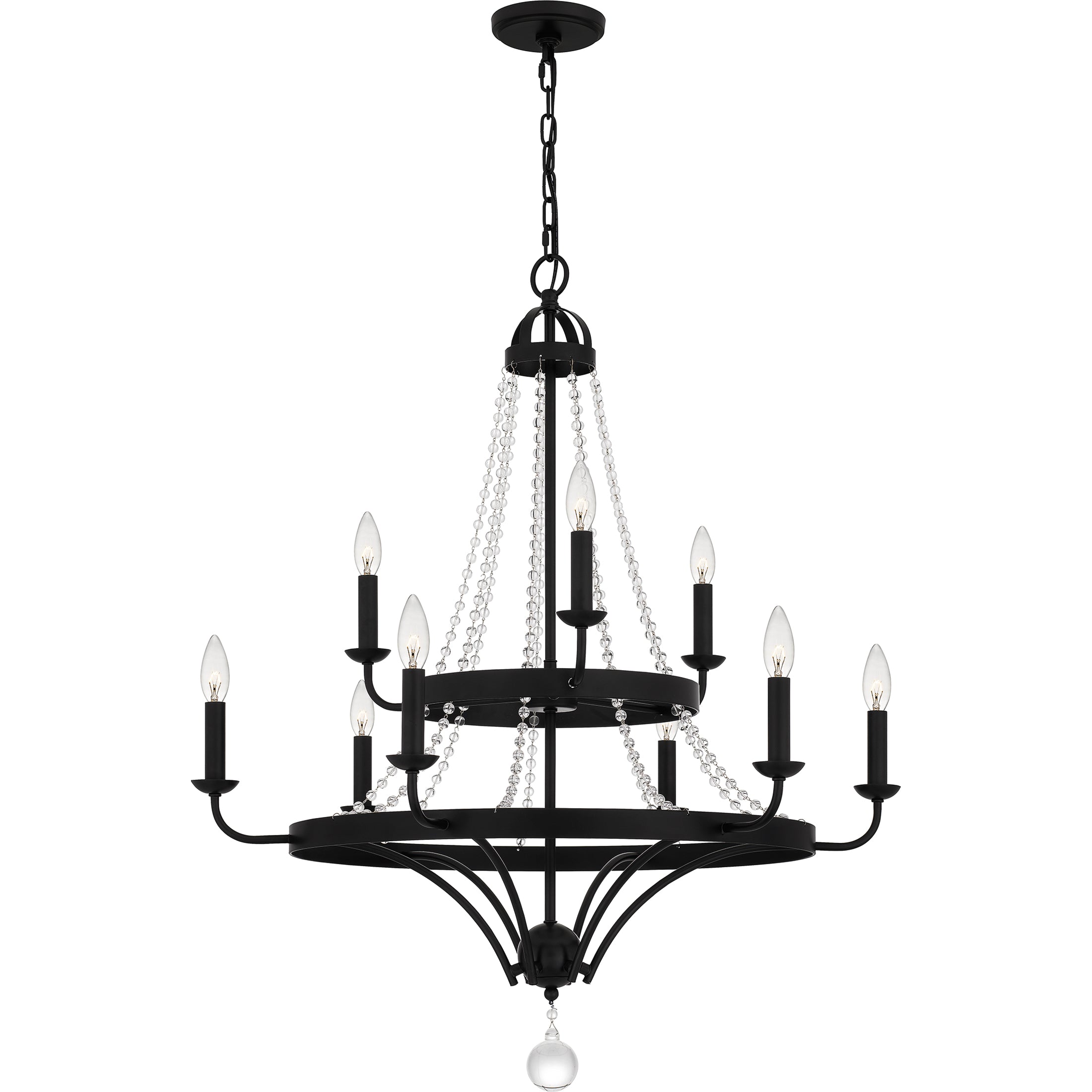 Quoizel Adelaide lustr Matte Black 9 světel