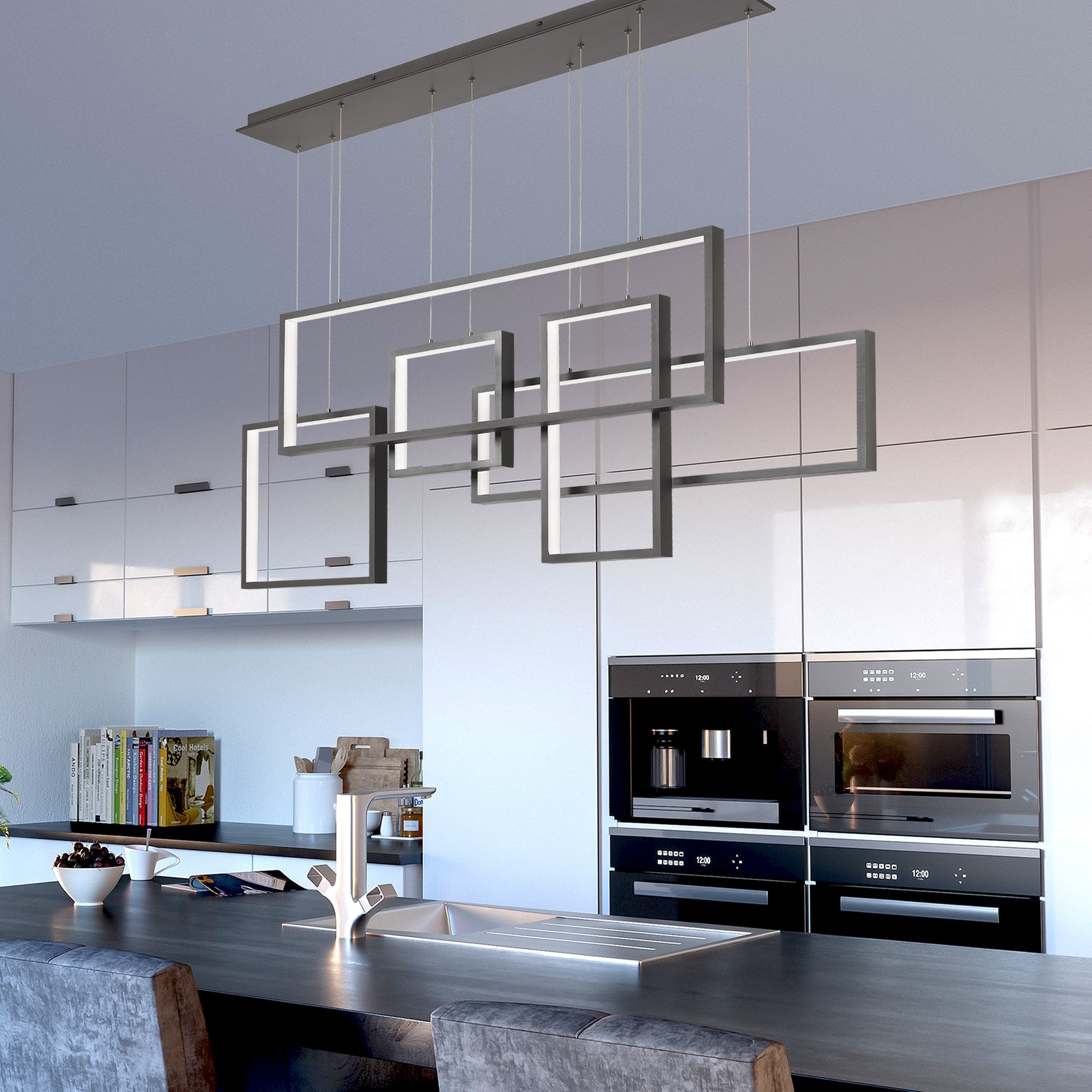 Quoizel Canvas Island Light lineární lustr bronzový LED