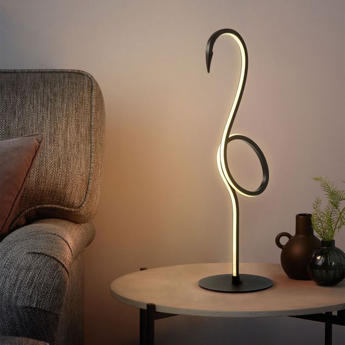 Gilded Nola Flamingo LED stolní lampa černá 6W