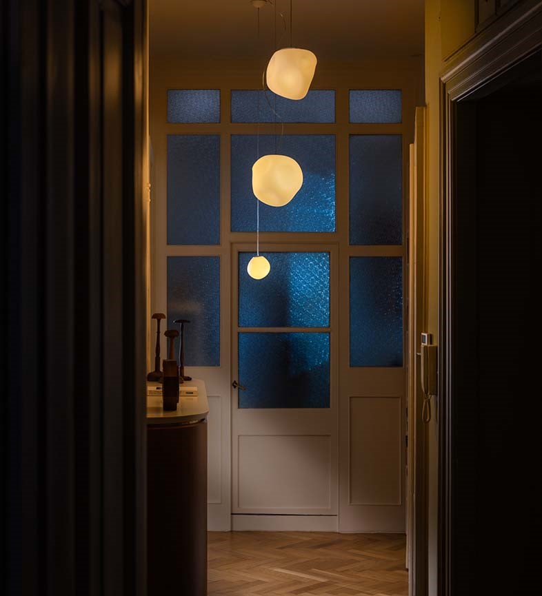Foscarini Hoba lampa designové svítídlo foukané sklo