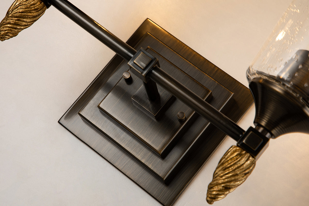 Gilded Nola Vetiver 2 Light koupelnové svítidlo čiré