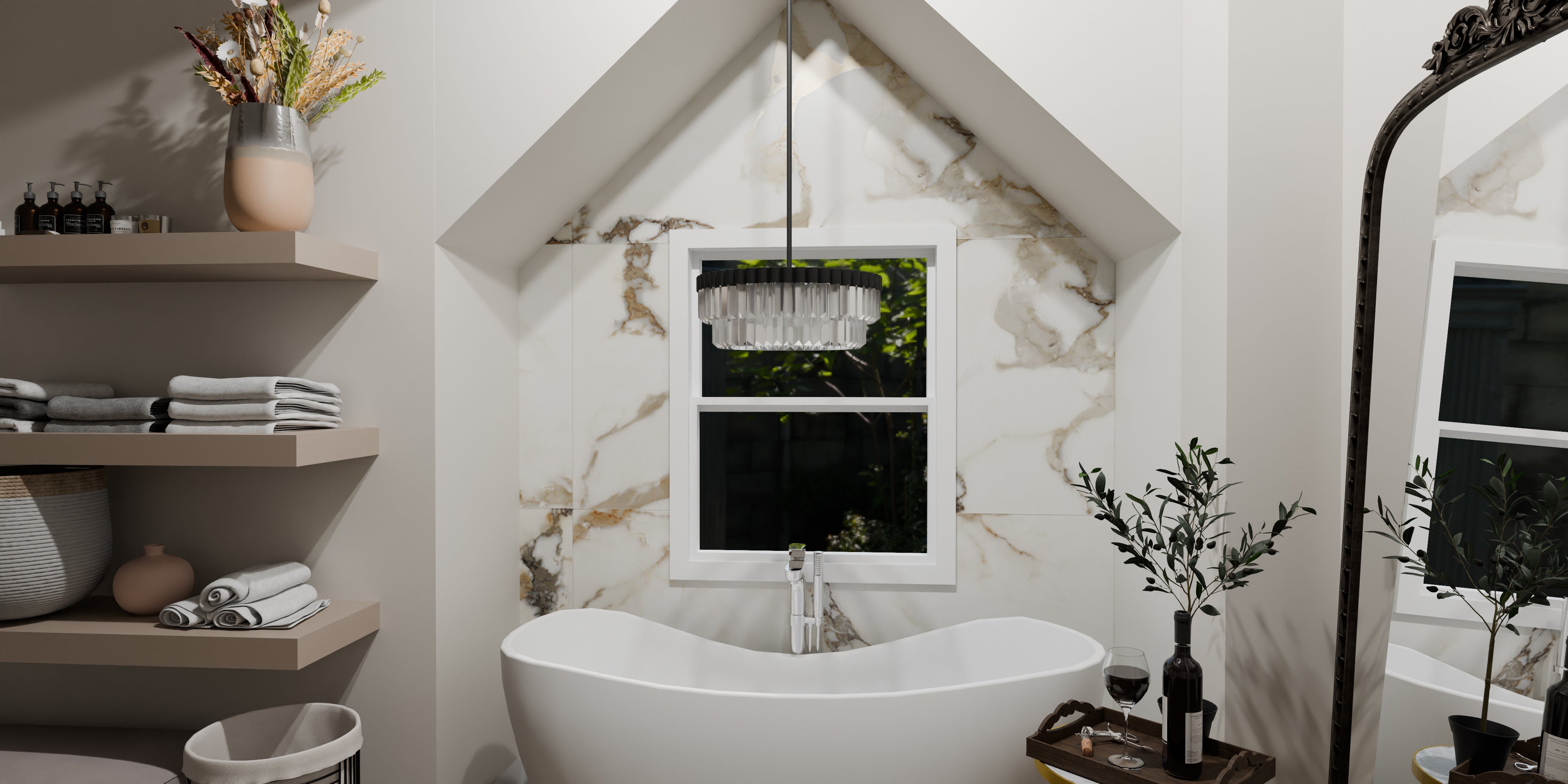 Quoizel Starlight Pendant lustr brushed nickel křišťál