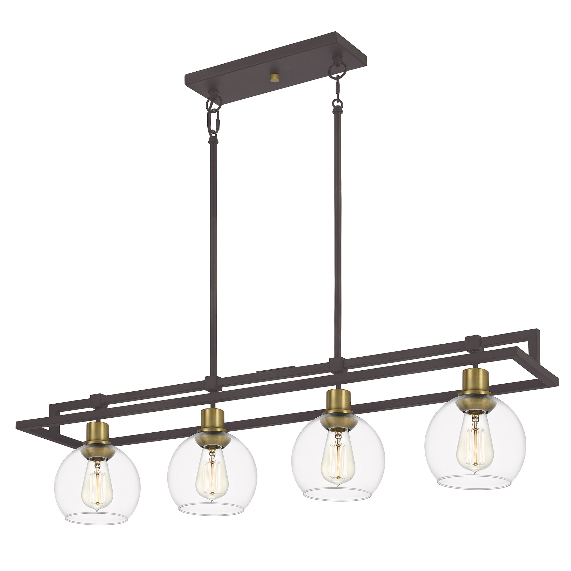 Quoizel Dobbs Island Light lustr old bronze skleněné globusy