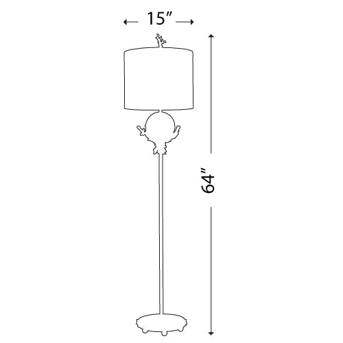 Gilded Nola Trellis stojací lampa 163 cm větve