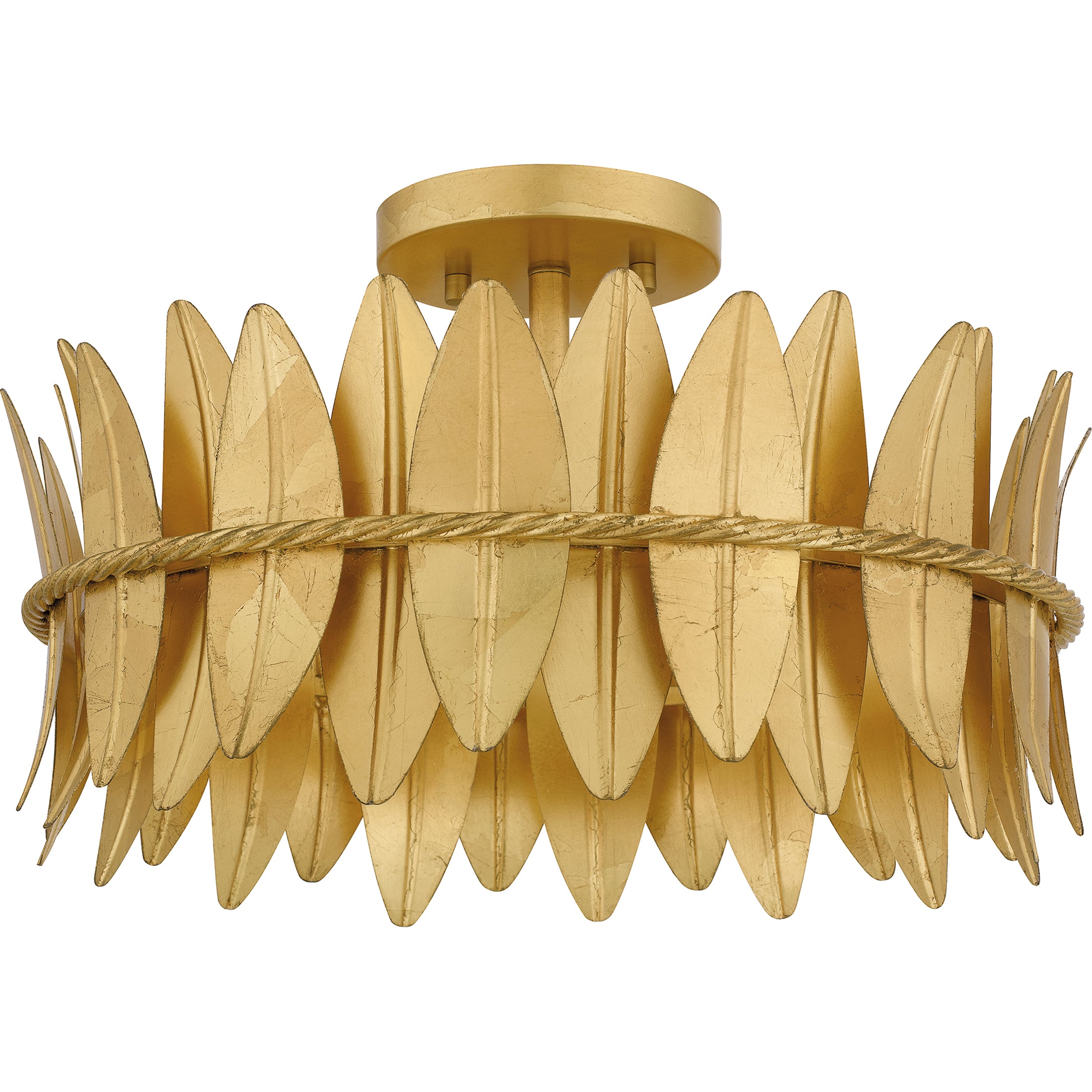Quoizel Liza Semi-Flush stropní svítídlo 16” Gold Leaf