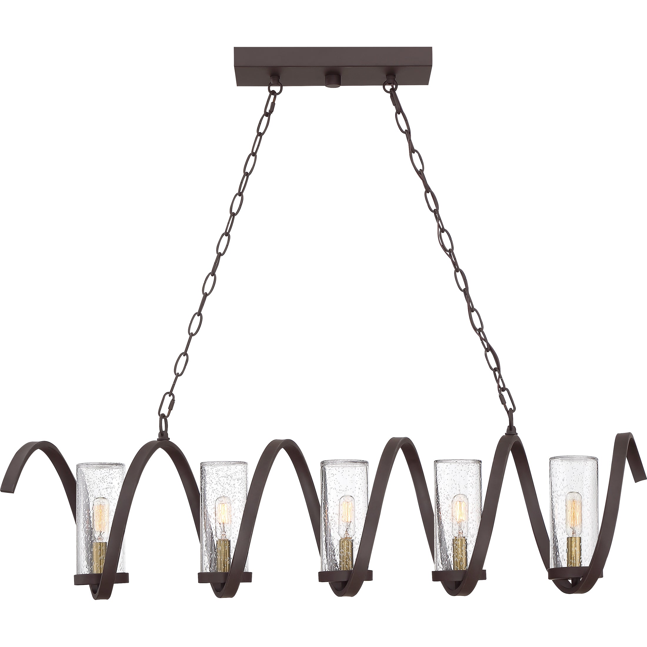Quoizel Tumult Island Light lustr western bronze spirálový
