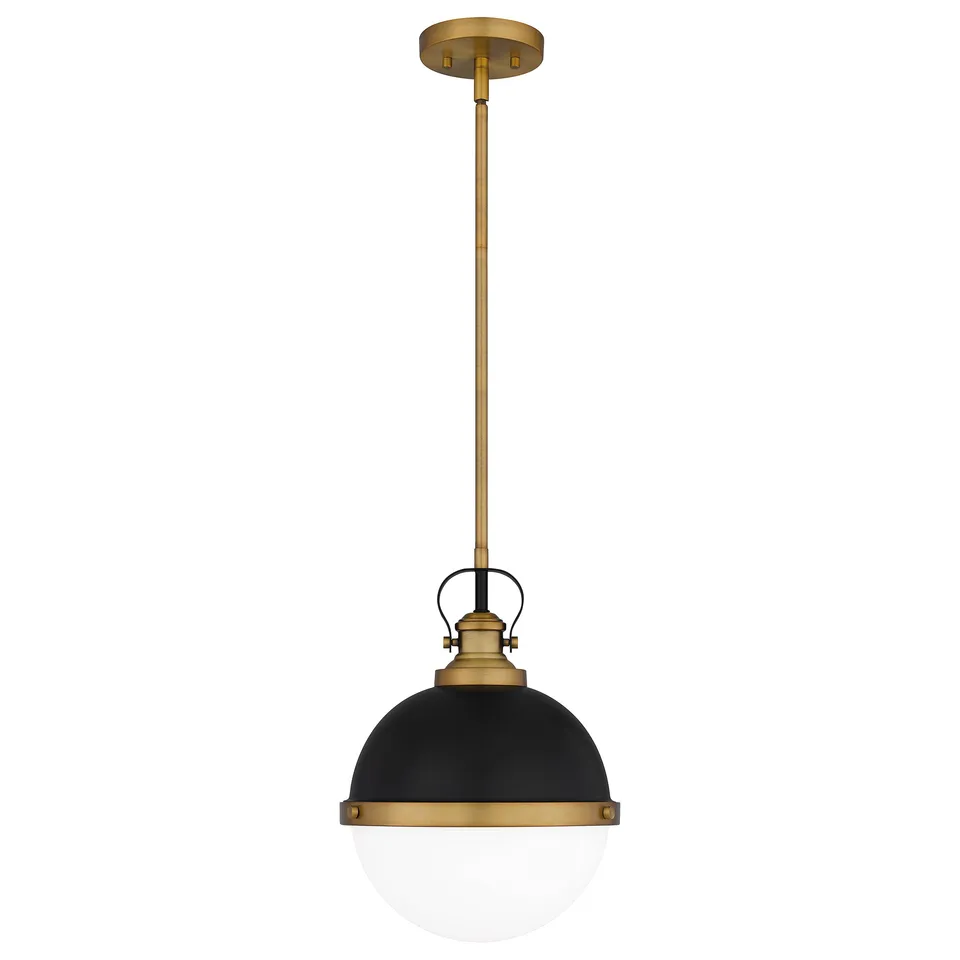 Quoizel Sullivan závěsné svítidlo matte black sklo