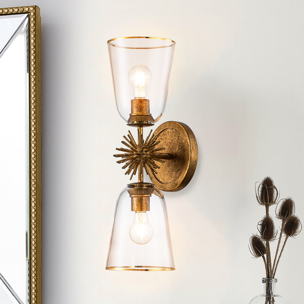 Gilded Nola Staring Sconce nástěnné svítidlo zlaté 2 světla