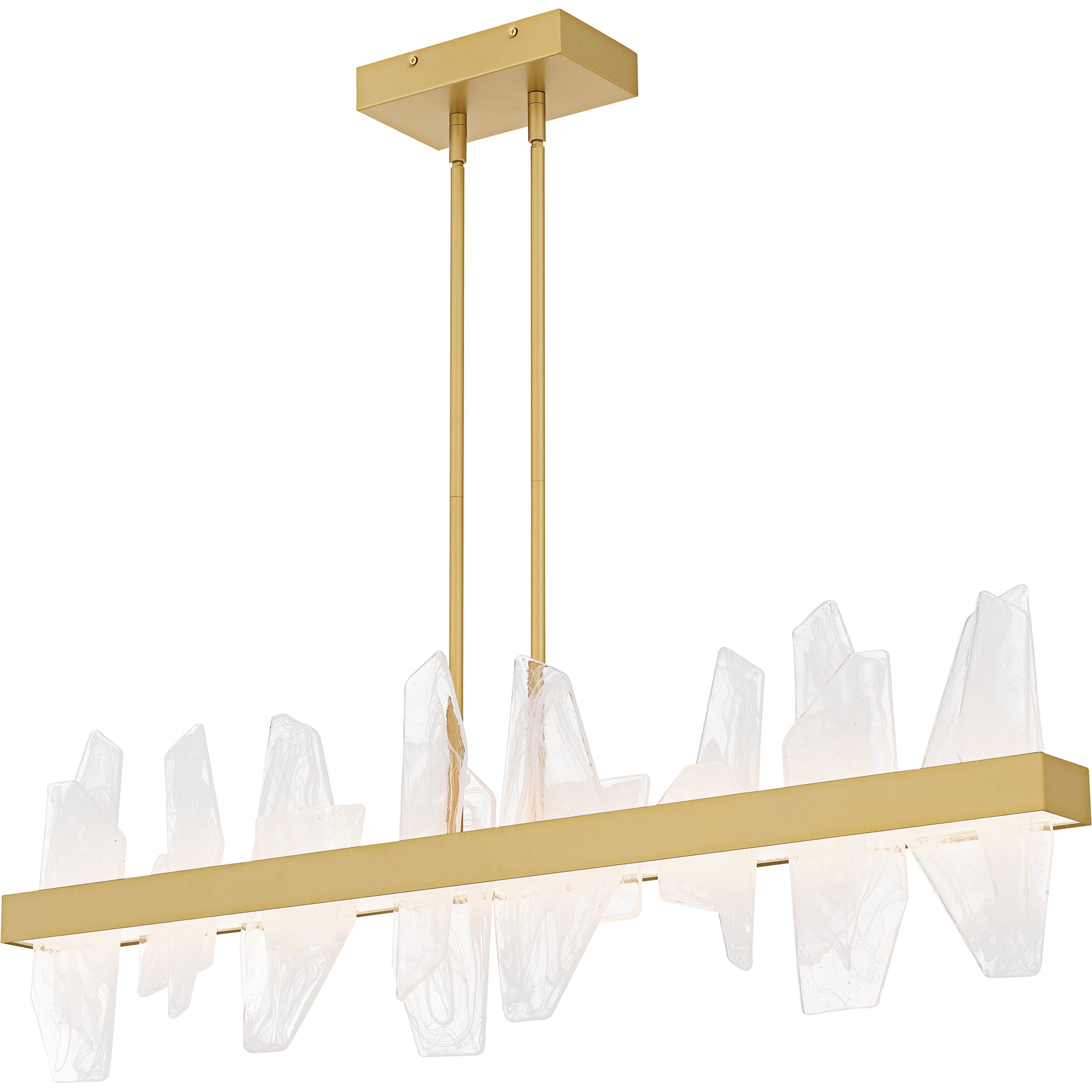 Quoizel Aurelia Island Light lustr soft gold se sklem
