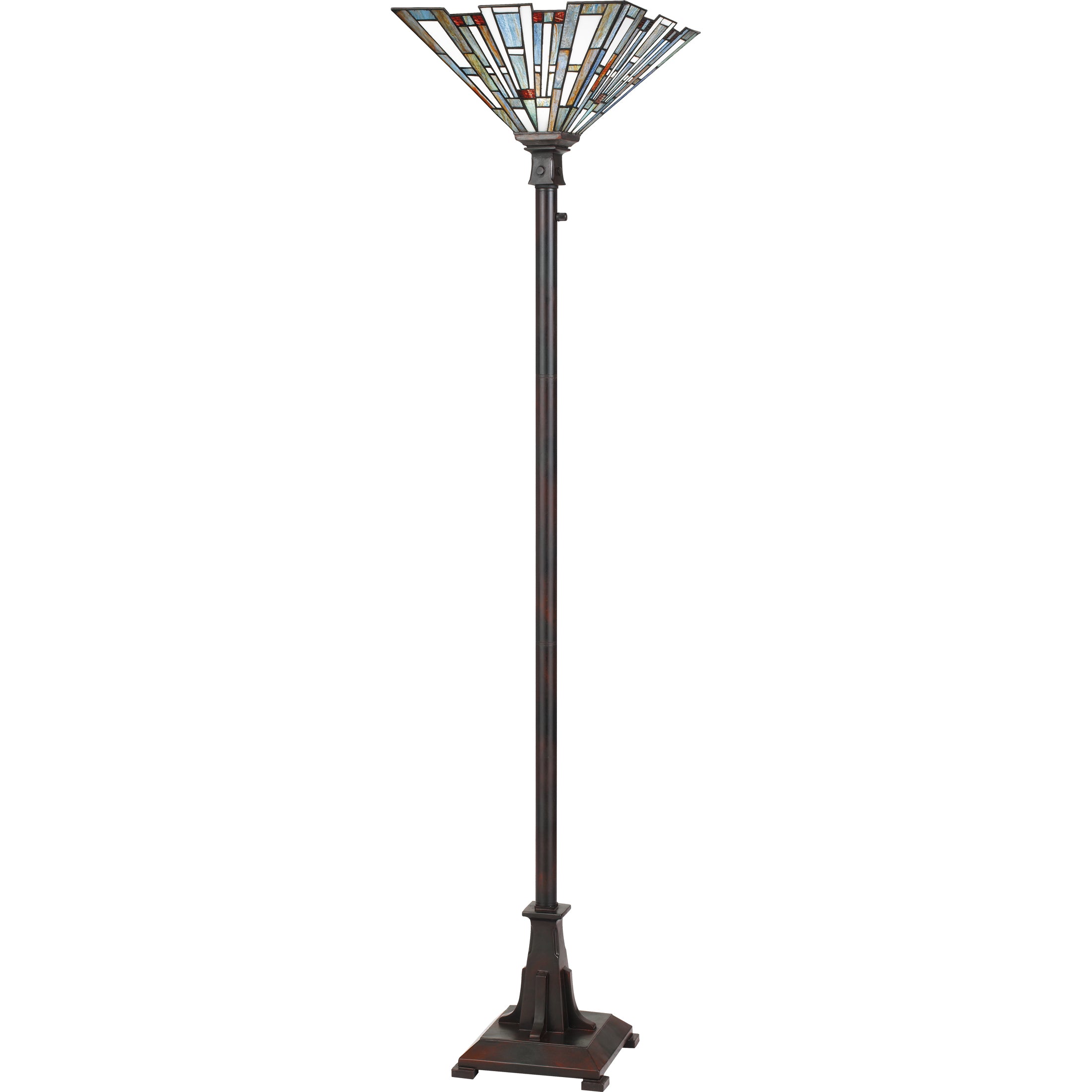 Quoizel Maybeck stojací lampa 2 světla bronz vitráž