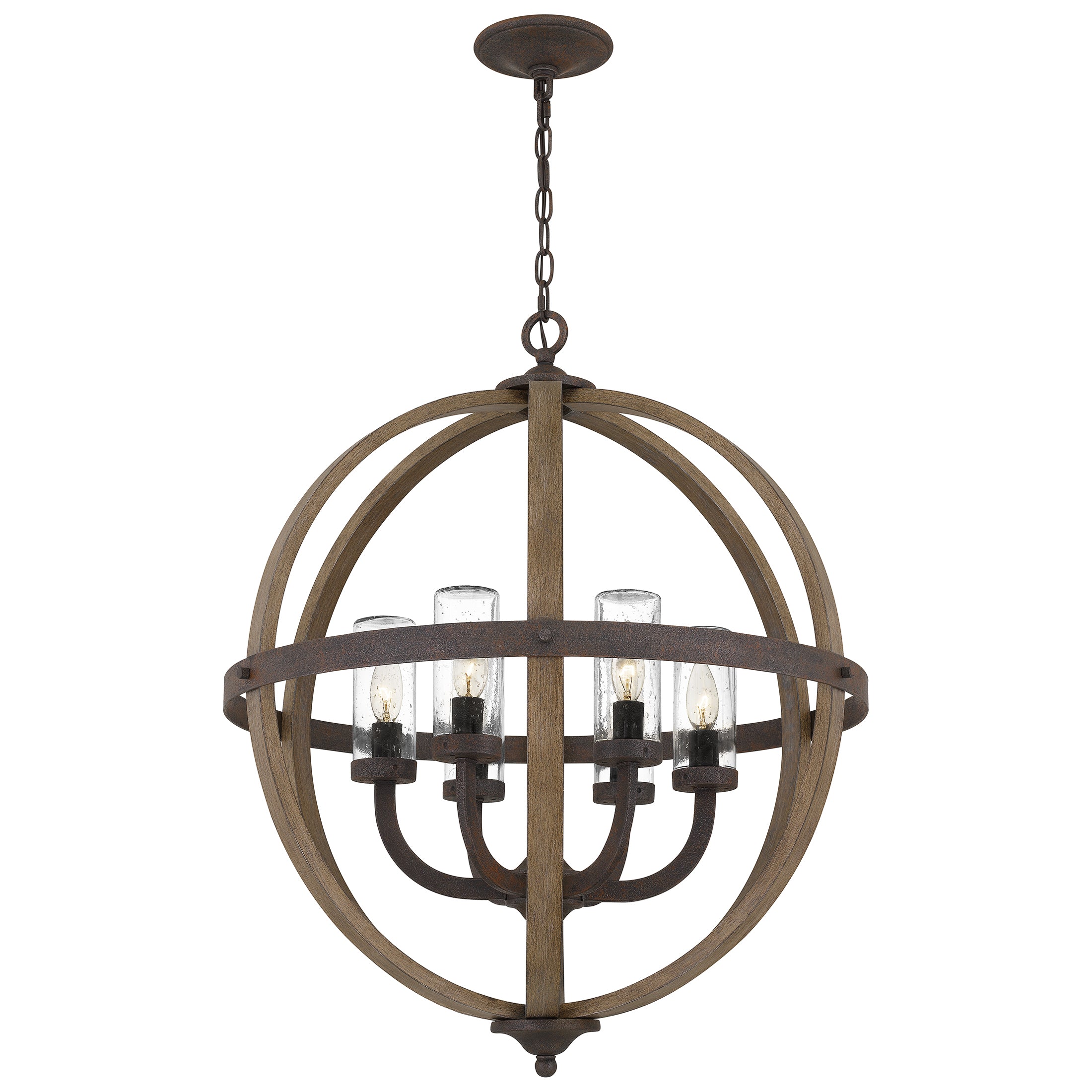 Quoizel Fusion Pendant závěsné svítidlo rustic black skleněné