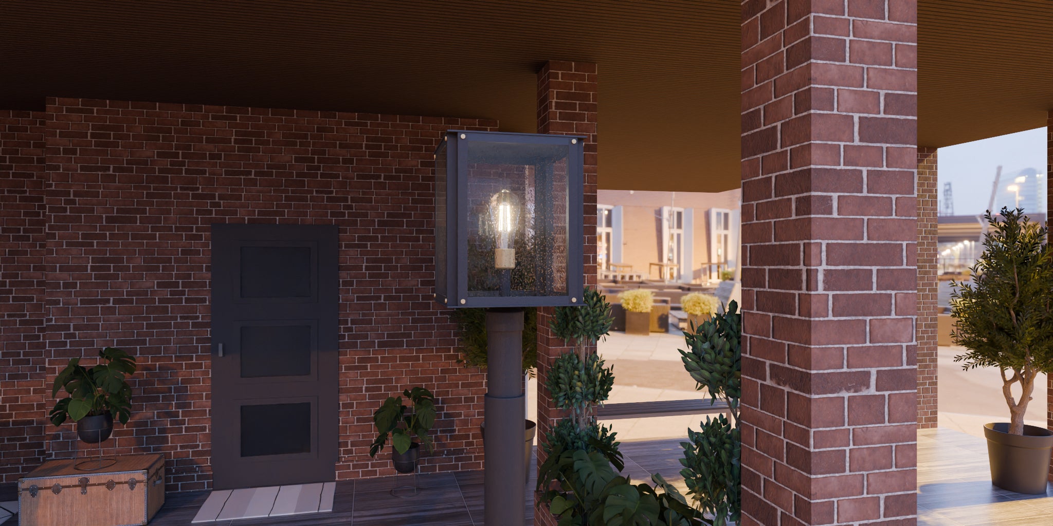 Quoizel Robbins Post Light sloupová lampa černá seedy