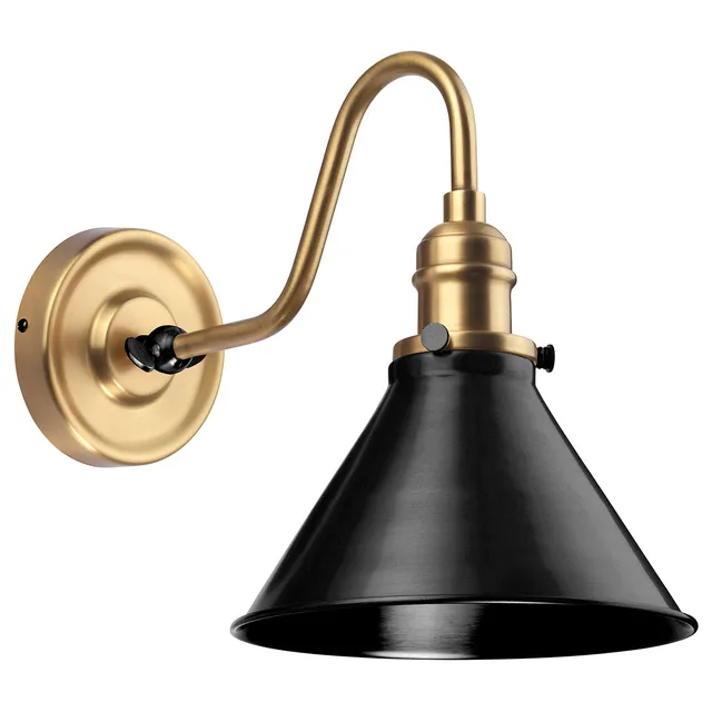Gilded Nola Provence nástěnná lampa mosaz černá