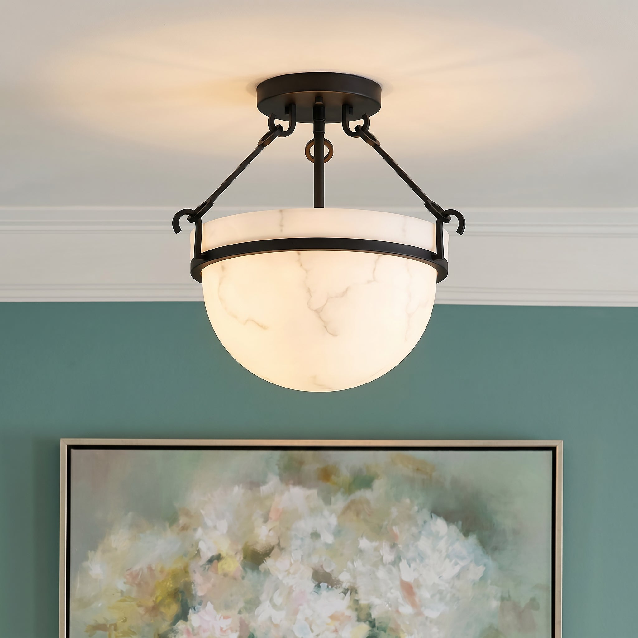 Quoizel Danyon Semi-Flush černé stropní světlo