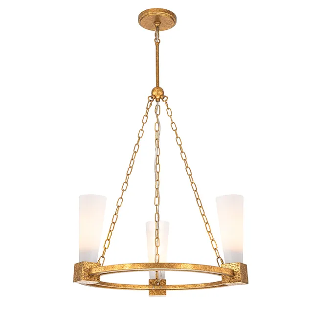 Gilded Nola Kristy 3světelný lustr antique gold