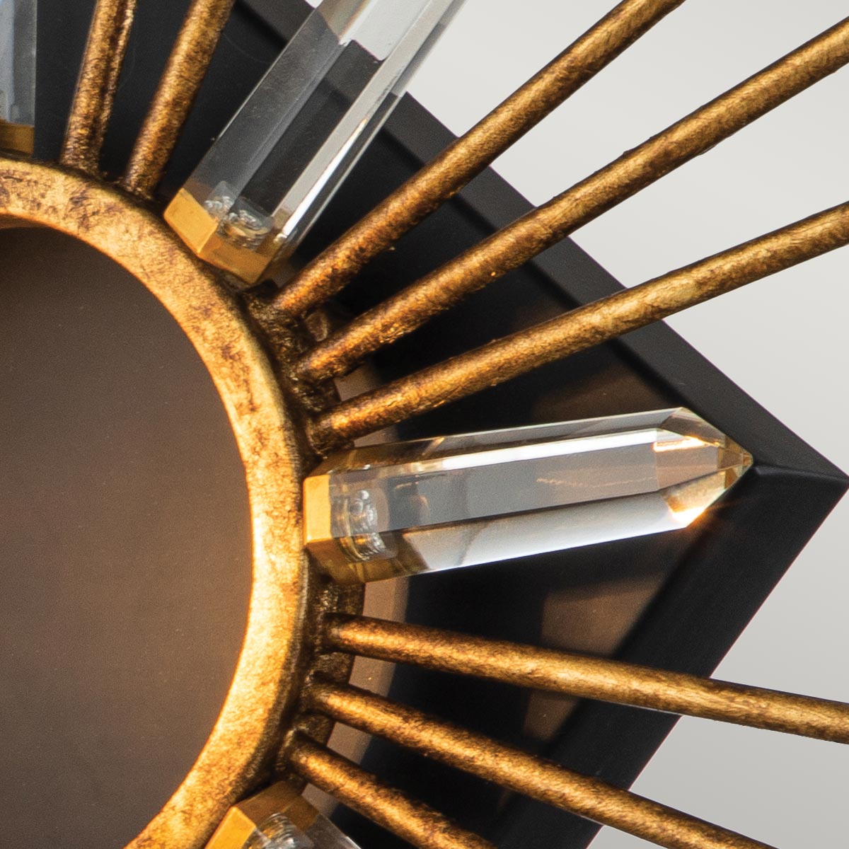 Gilded Nola Sun King 1 Light nástěnné svítidlo zlaté