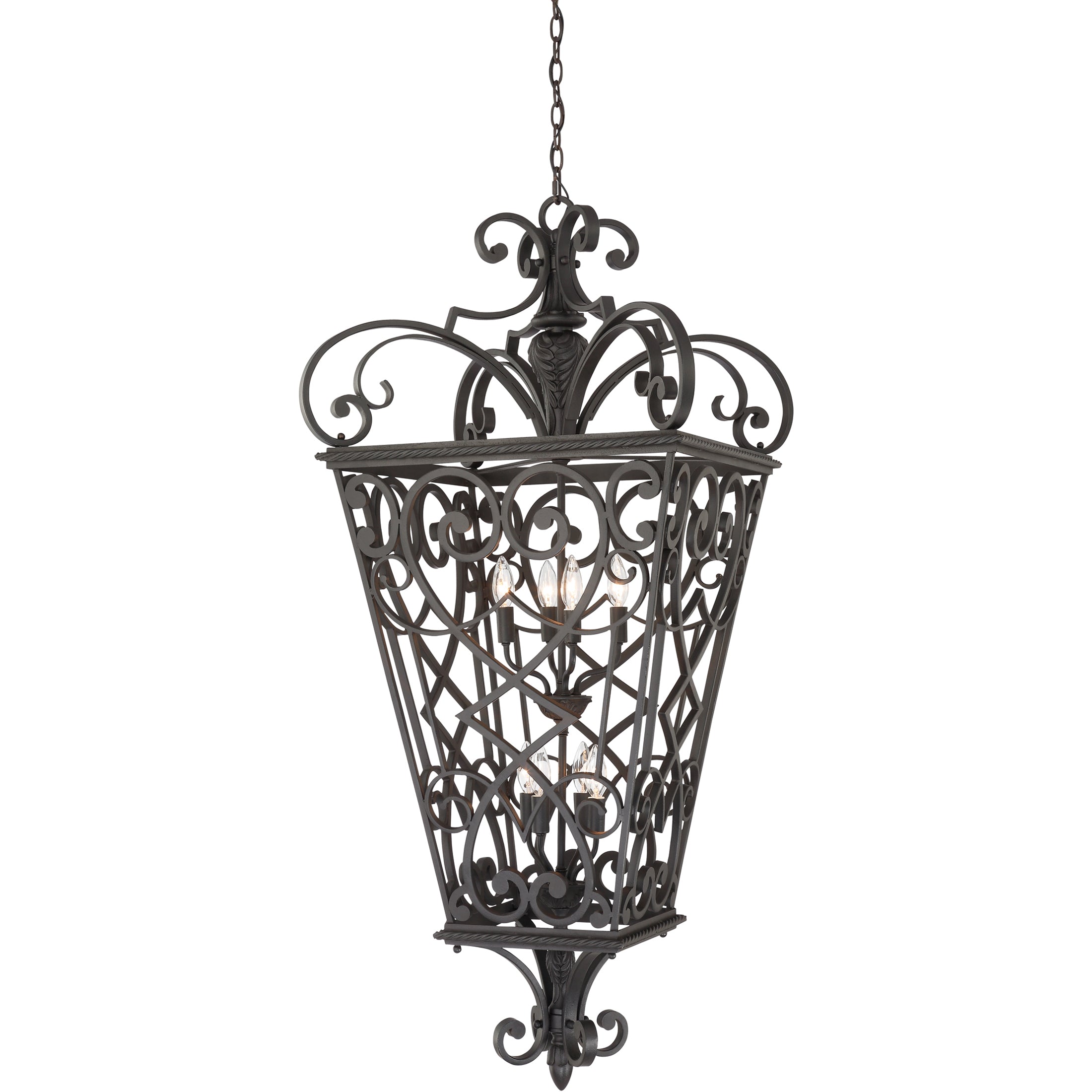 Quoizel Fort Quinn Pendant svítidlo 48 cm černá ocel
