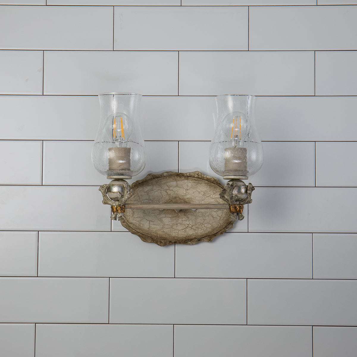 Gilded Nola Trellis 2 Light Bath Bar koupelnové svítidlo putty