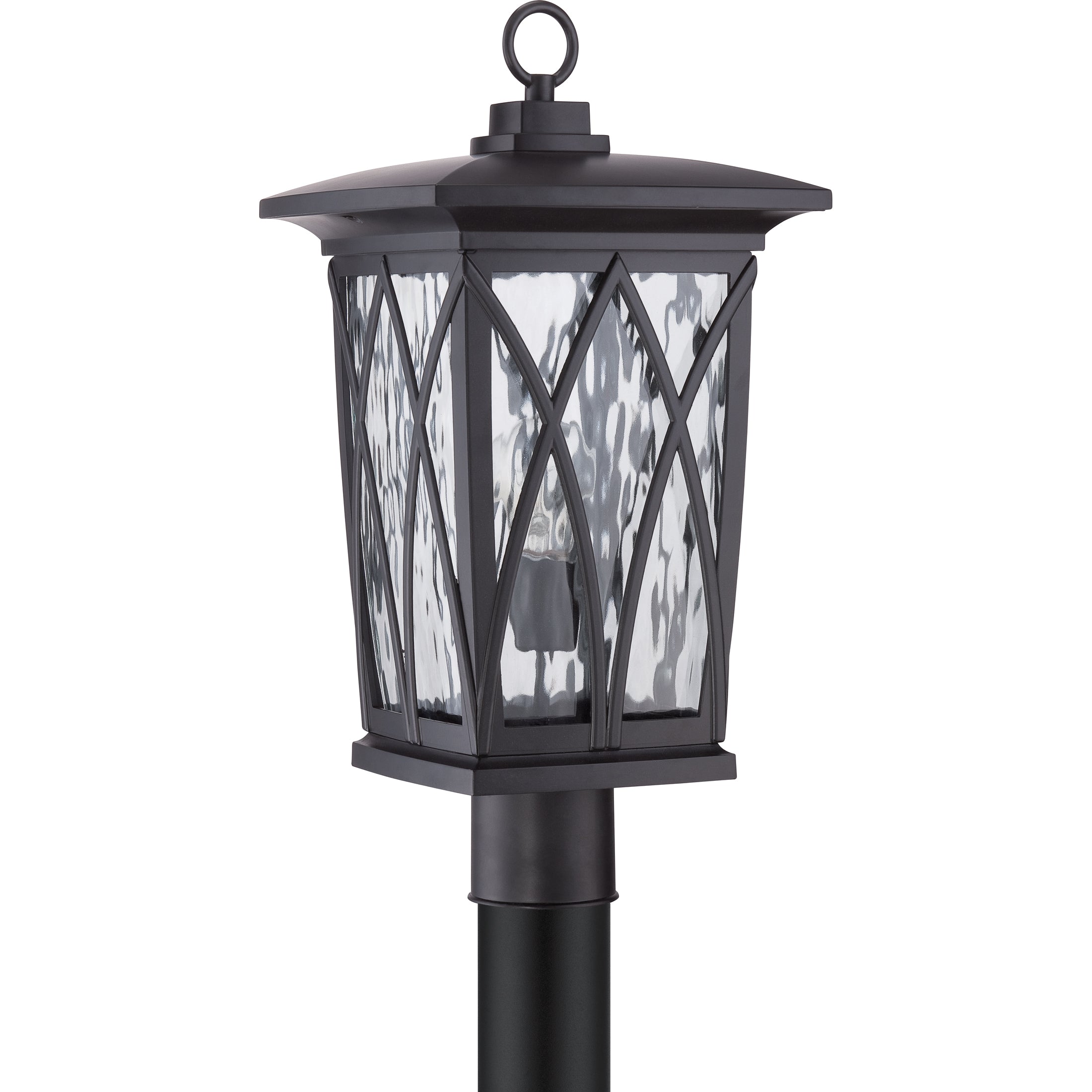 Quoizel Grover sloupkové svítídlo mystic black sklo