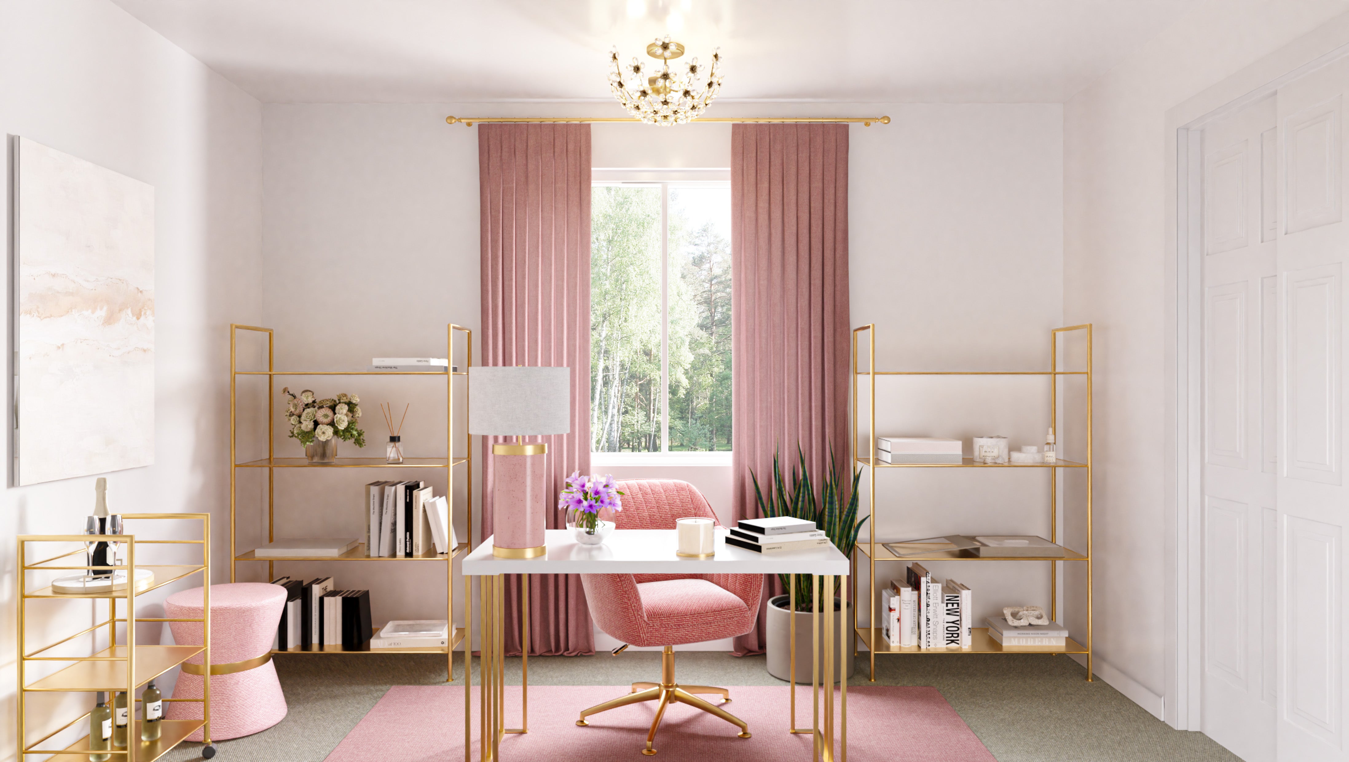 Quoizel Rosemary Semi-Flush stropní svítidlo křišťálové