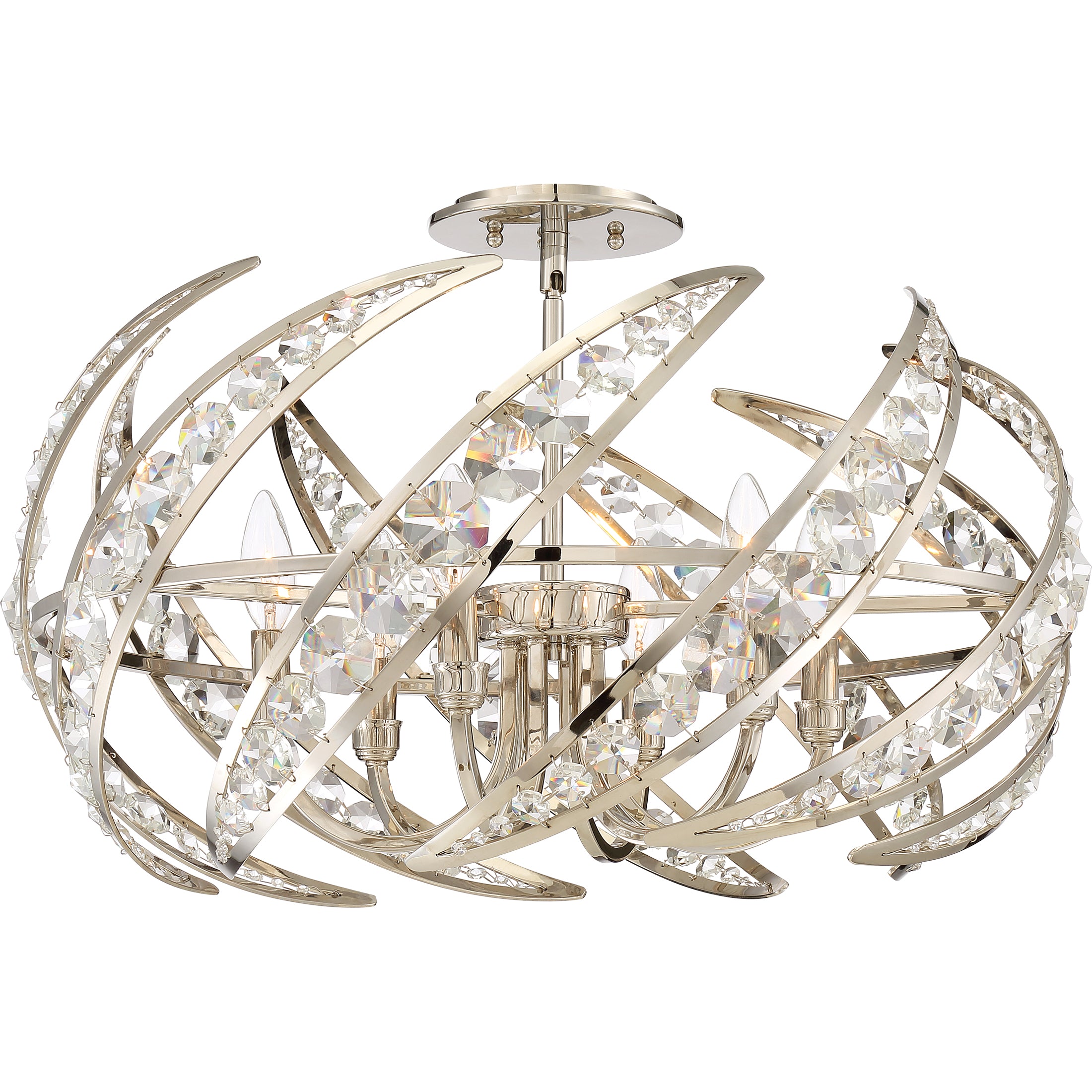 Quoizel Crescent stropní svítidlo leštěný nikl 62 cm