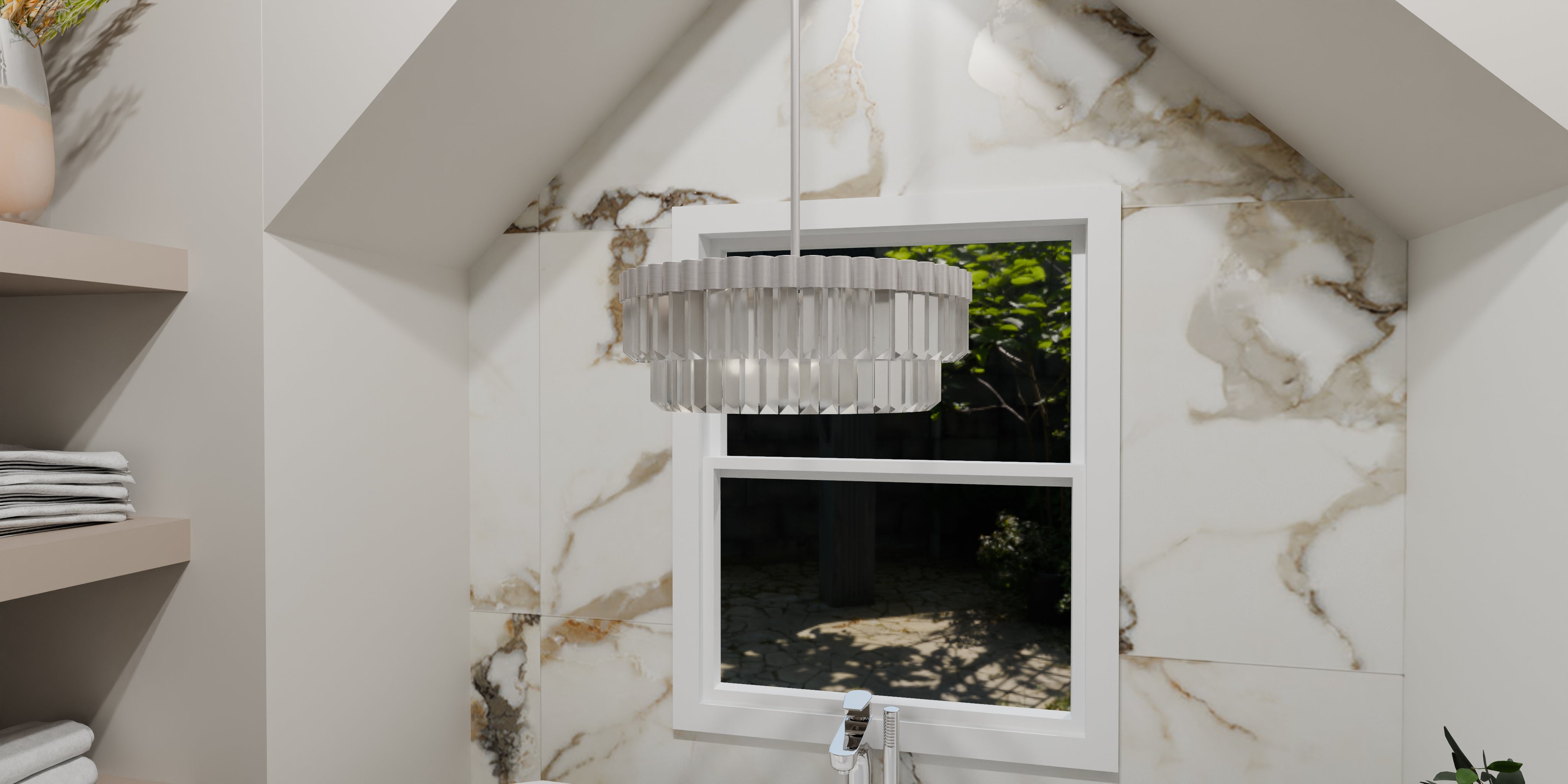 Quoizel Starlight Pendant lustr brushed nickel křišťál