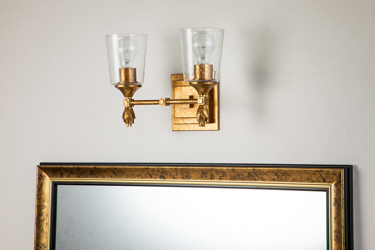 Gilded Nola Vetiver 2 koupelnové svítlo čiré sklo