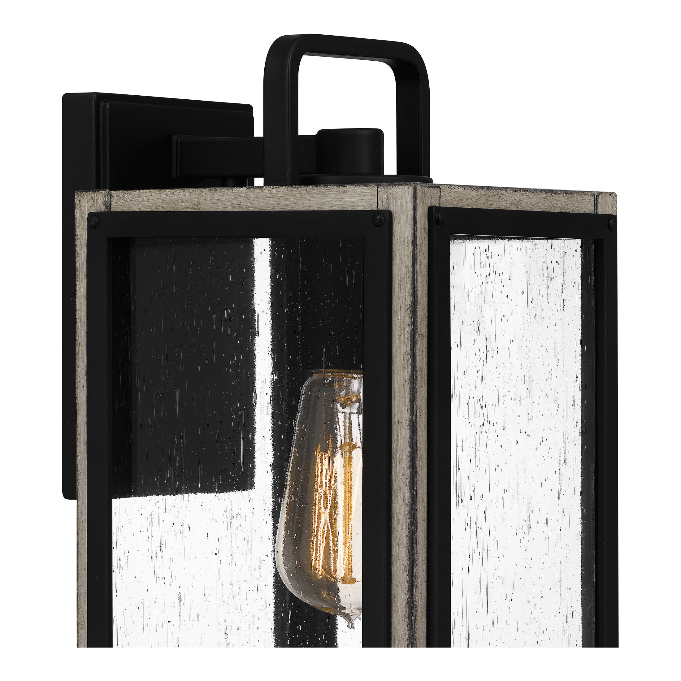 Quoizel Bramshaw venkovní nástěnná lampa matte black dřevo