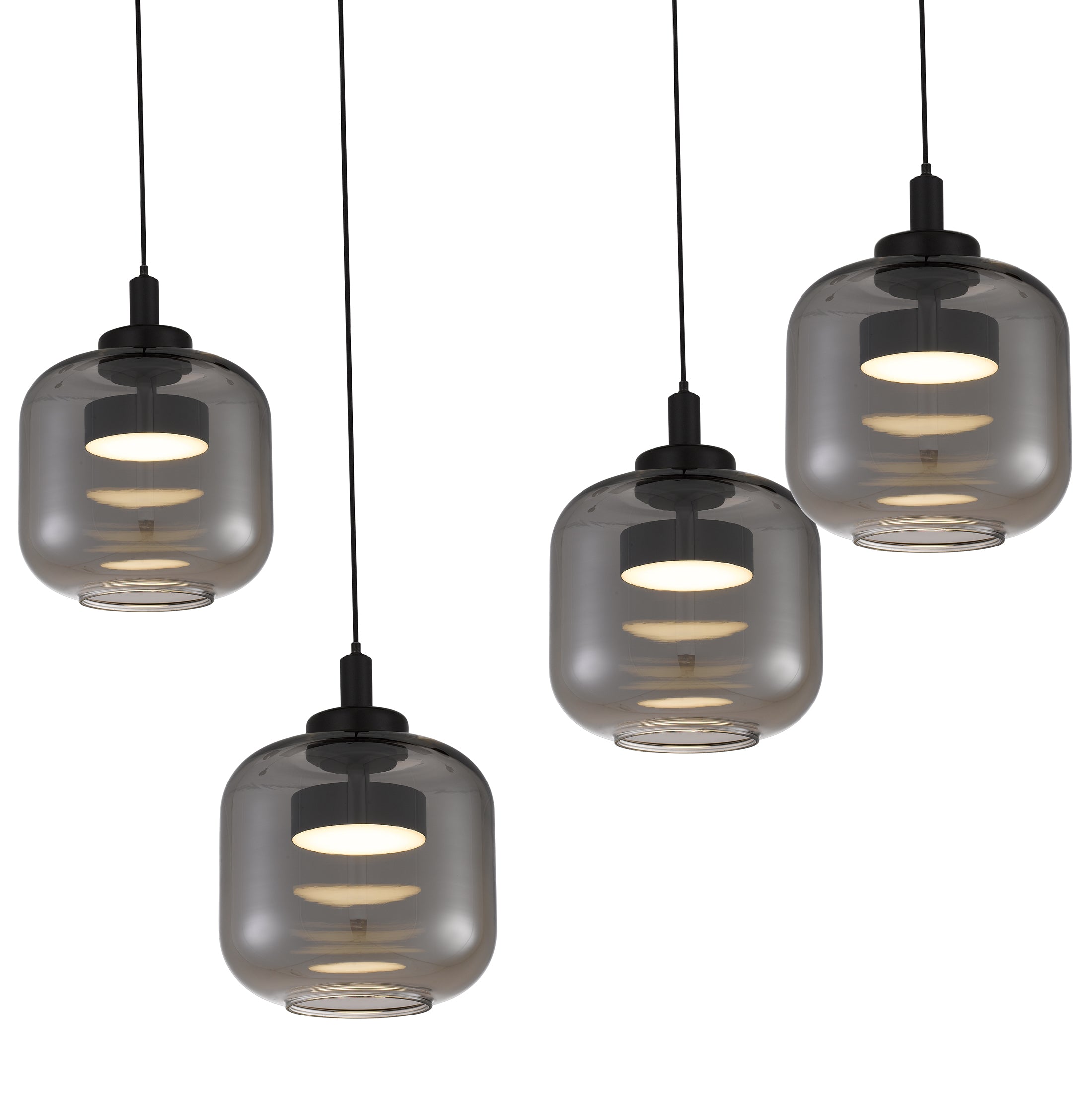 Quoizel Lenora LED lustr nad ostrůvek matná černá