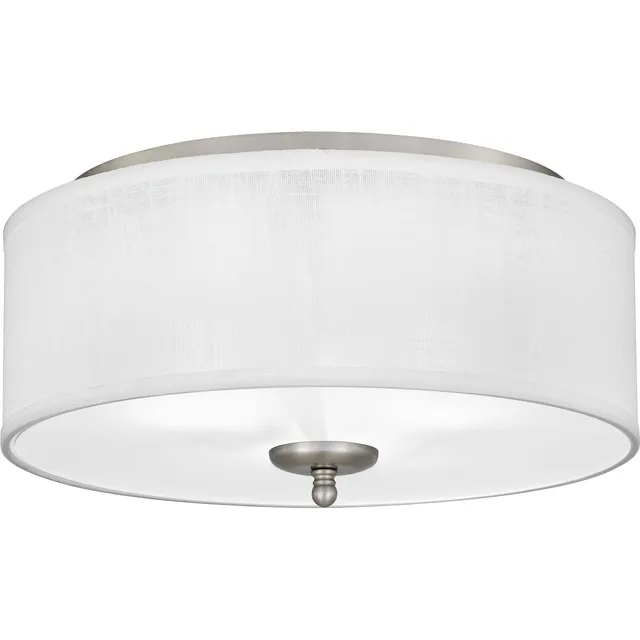 Quoizel Blanche Flush Mount stropní svítídlo Brushed Nickel s látkou