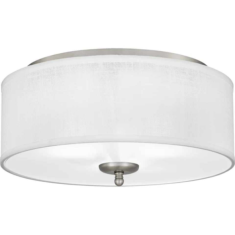 Quoizel Blanche Flush Mount stropní svítídlo Brushed Nickel s látkou