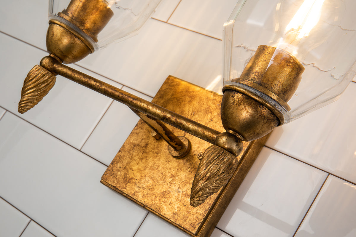 Gilded Nola Felice koupelnová lampa 2 světla čiré sklo
