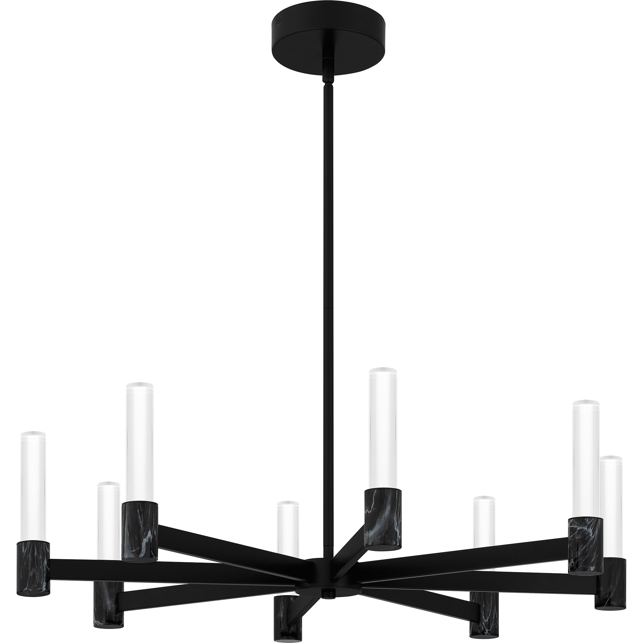 Quoizel Adler Chandelier lustr Matte Black akryl LED