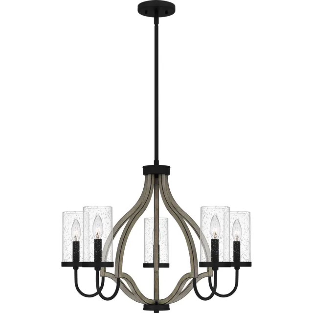 Quoizel Cornelia Chandelier lustr černý se dřevem