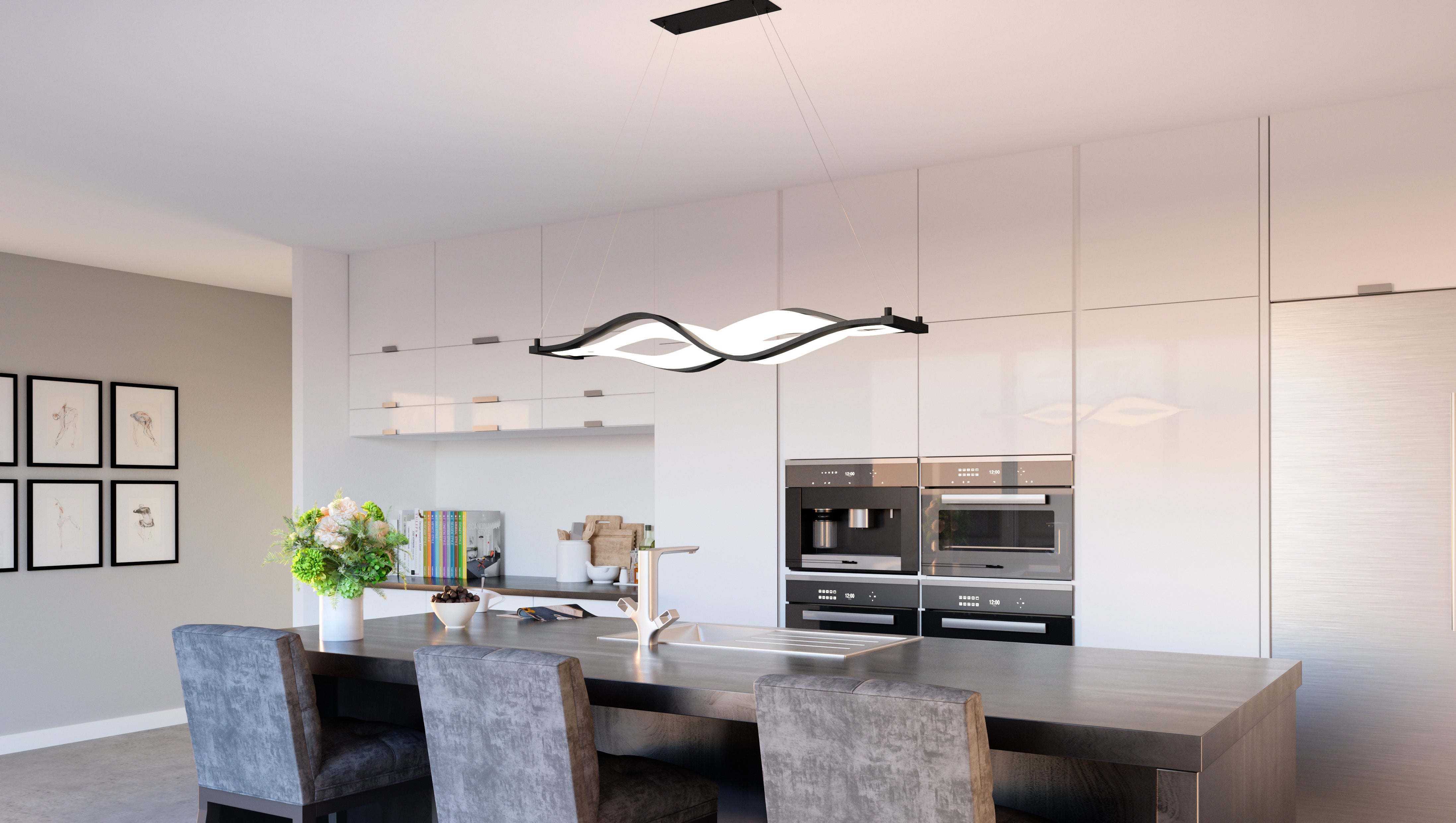 Quoizel Saratoga Island Light lustr matte black LED