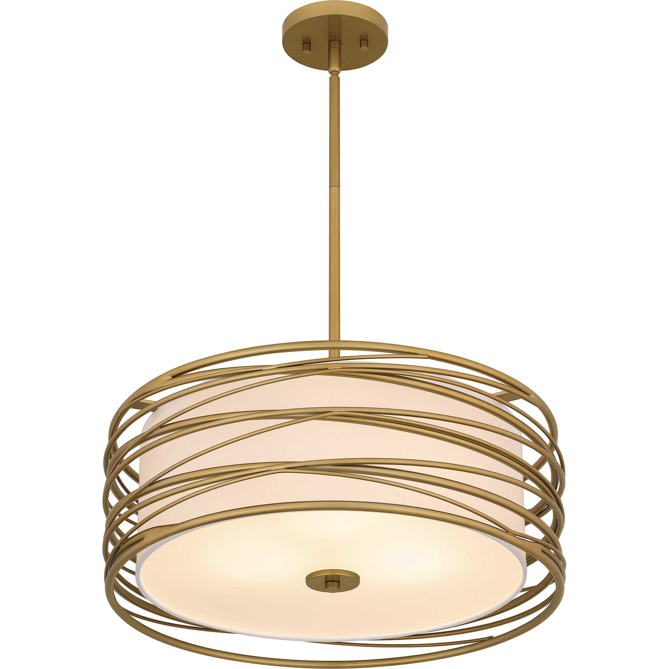 Quoizel Spiral Pendant závěsné svítídlo světlá zlatá