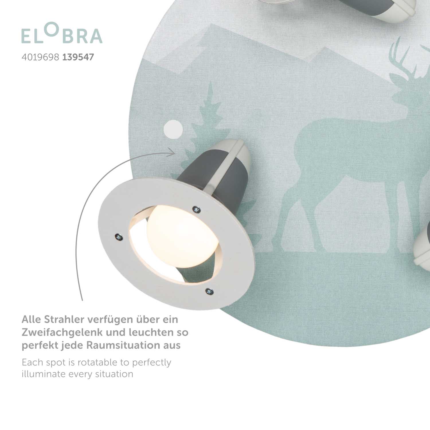 Elobra Rondell Scandi Wald stropní bodovka mint