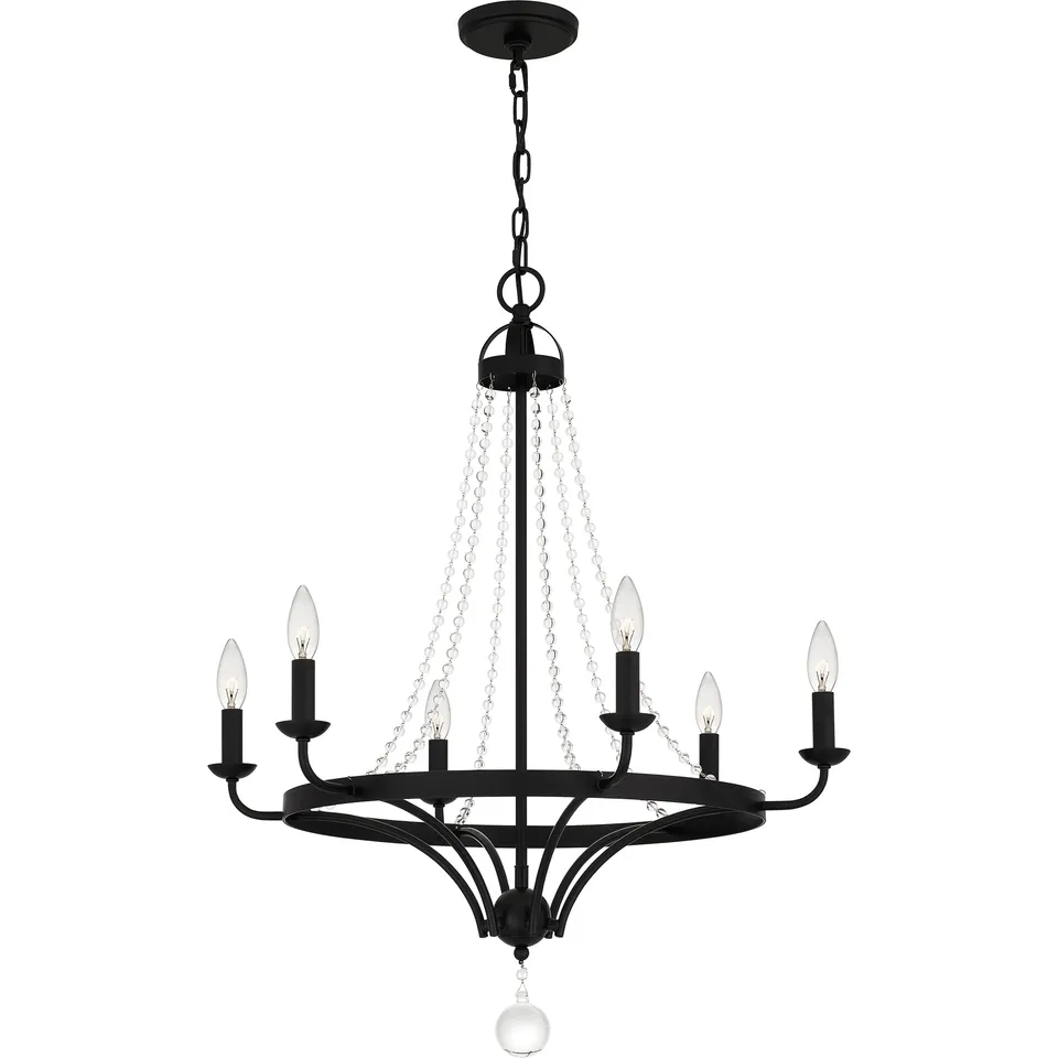 Quoizel Adelaide lustr Matte Black 9 světel