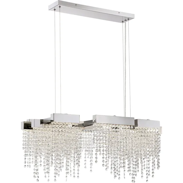 Quoizel Crystal Falls ostrovní lustr leštěný nikl