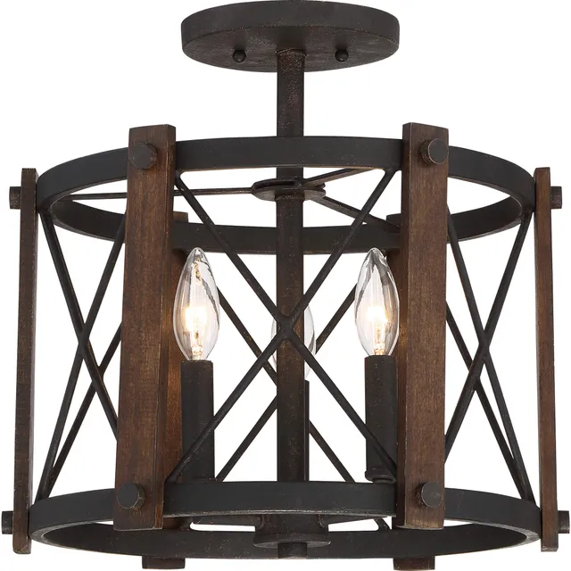 Quoizel Baron Semi-Flush stropnice marcado black ocel