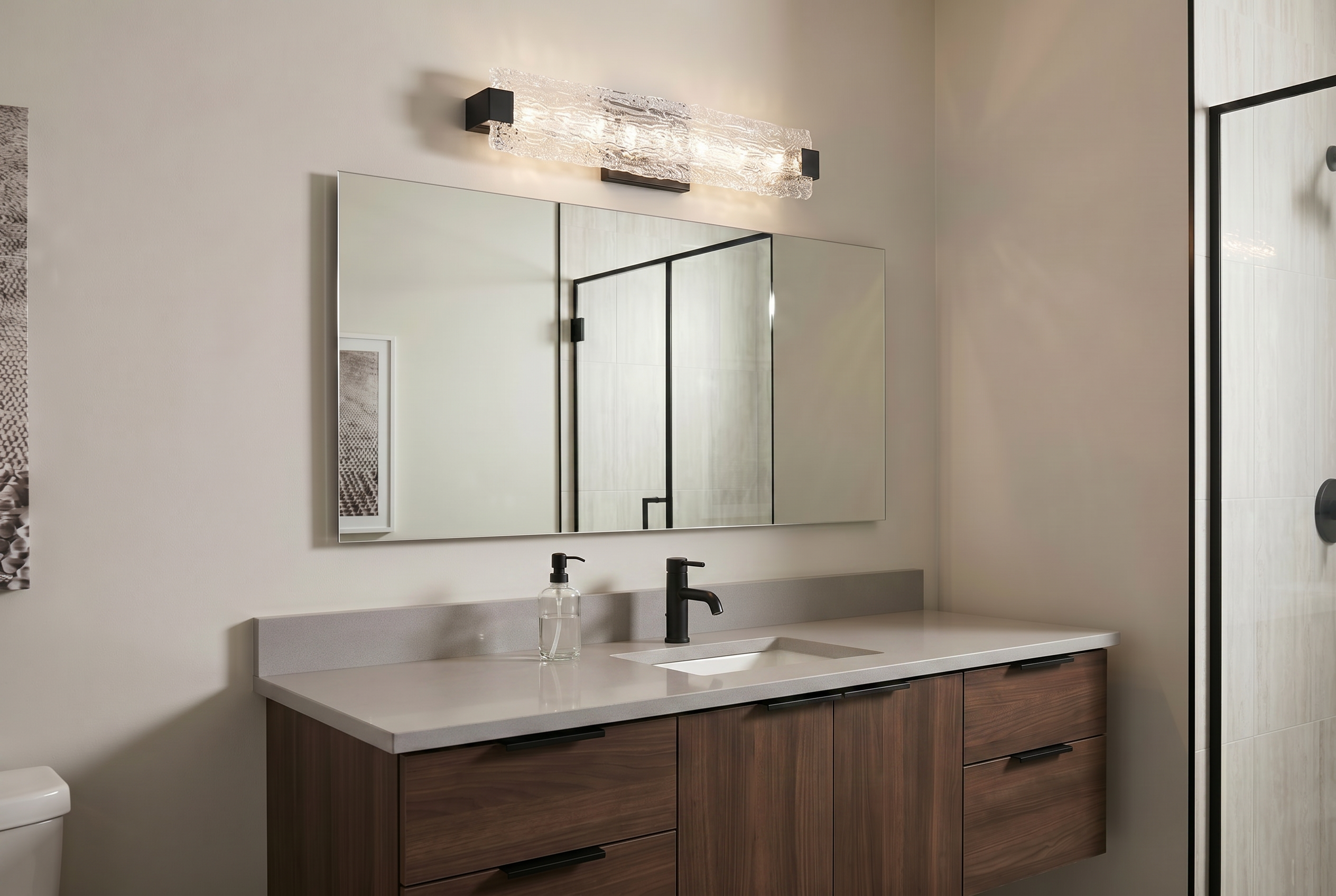 Quoizel Winter koupelnové LED svítidlo matná černá 32"