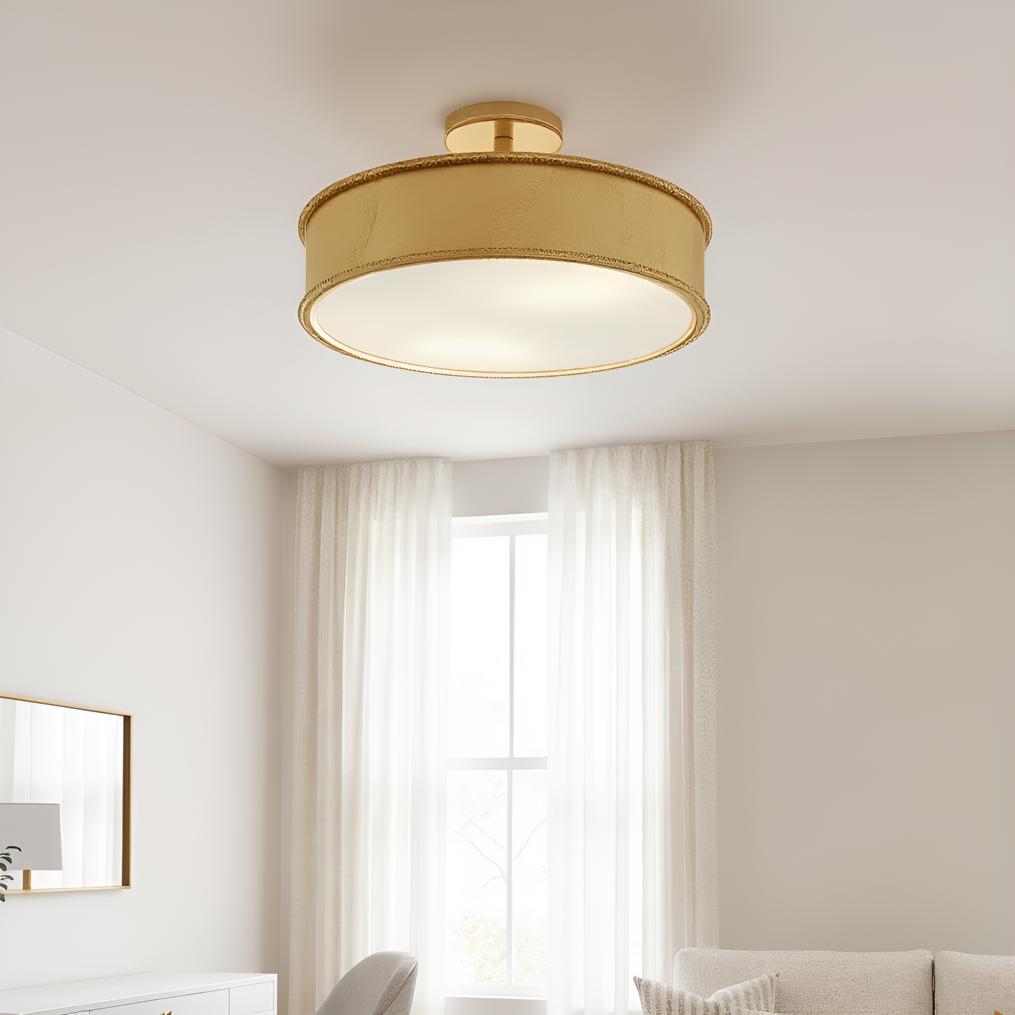 Quoizel Mara Semi-Flush Mount stropní svítidlo zlatá fólie