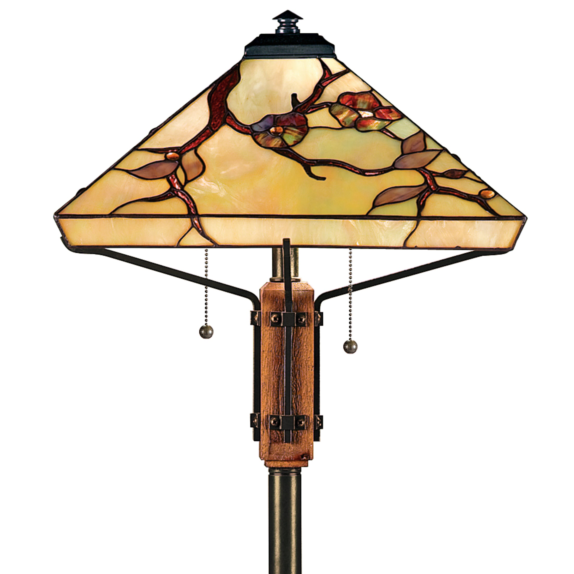 Quoizel Grove Park stojací lampa vitráž multi