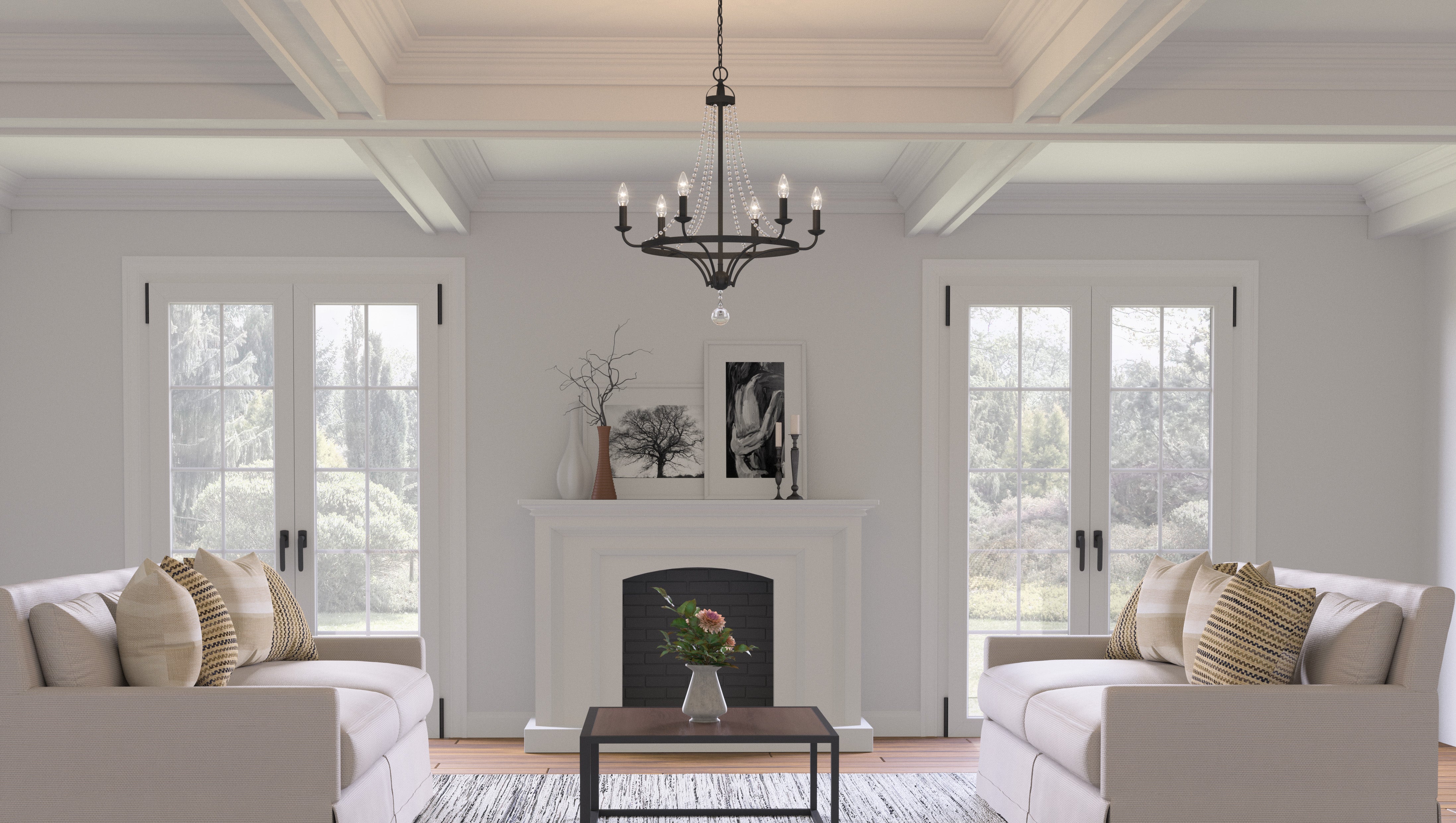 Quoizel Adelaide lustr Matte Black 9 světel