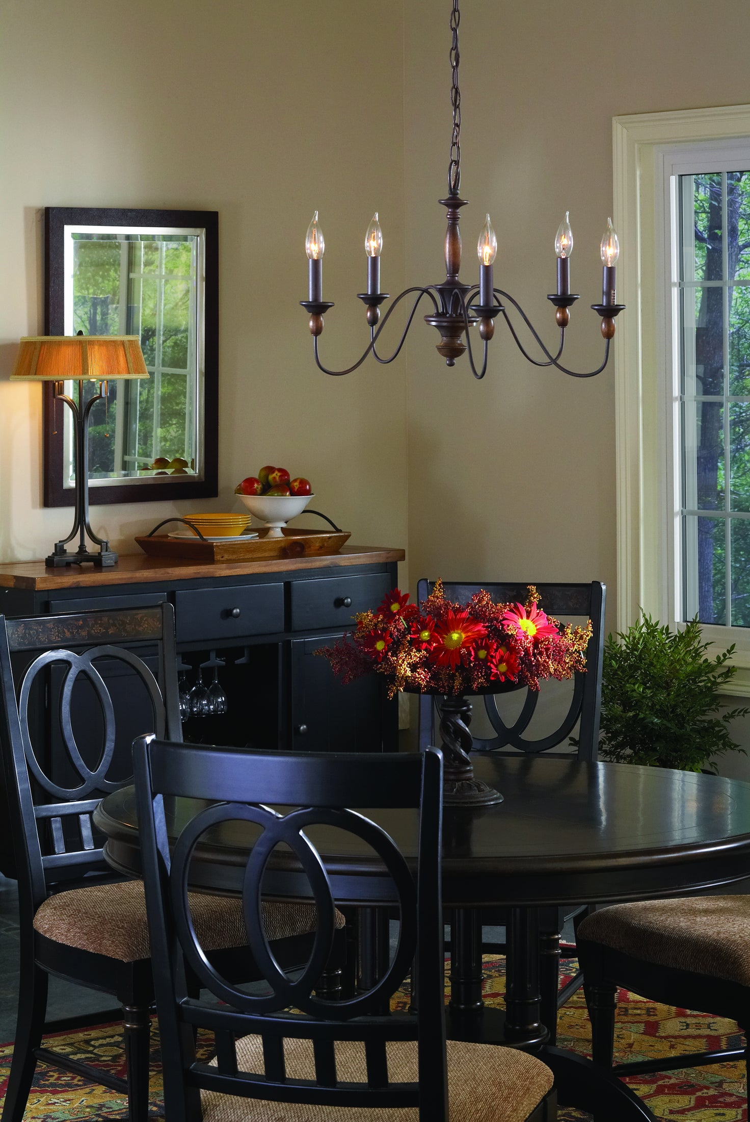 Quoizel Holbrook Chandelier lustr tuscan brown dřevo