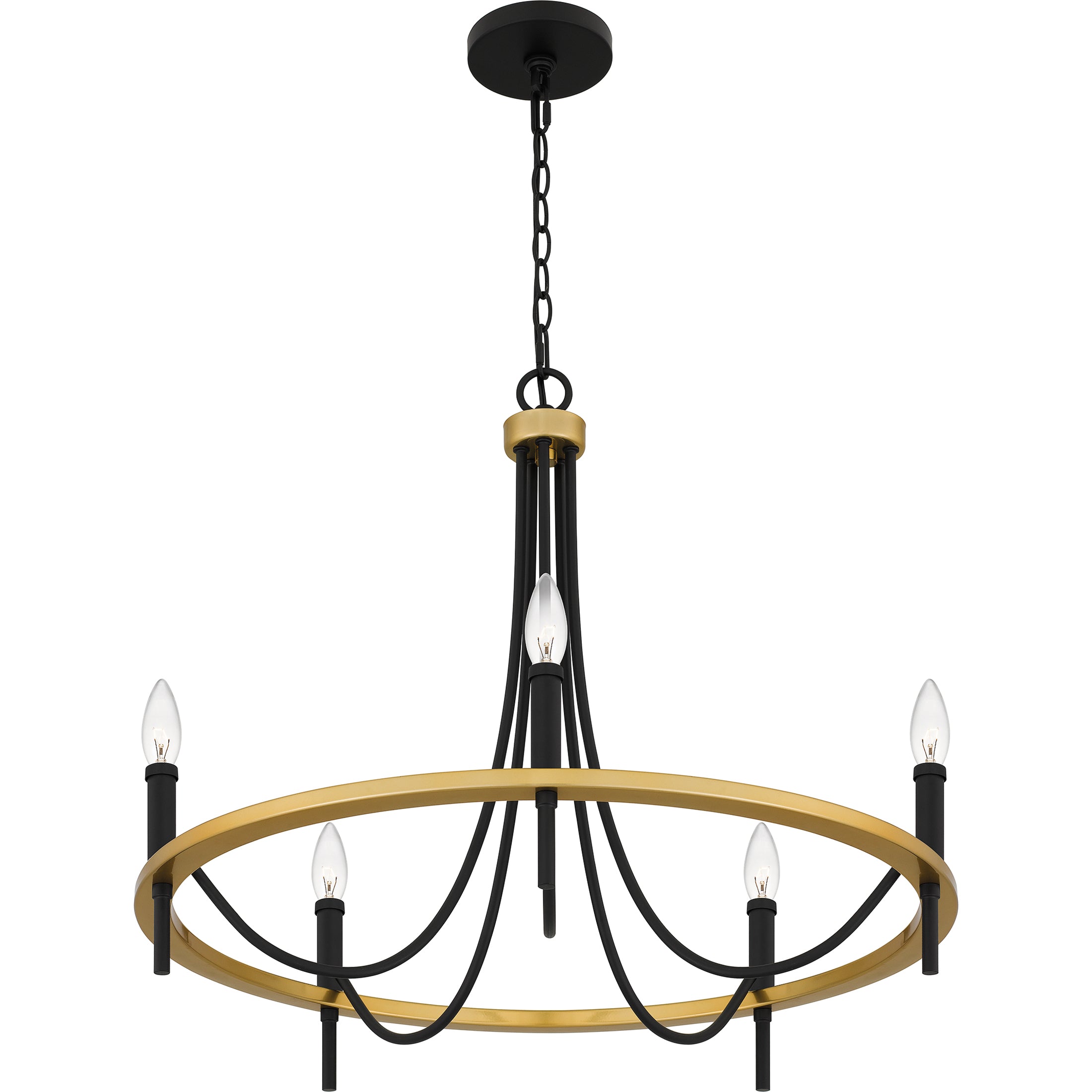 Quoizel Legare Chandelier lustr matte black zlaté detaily